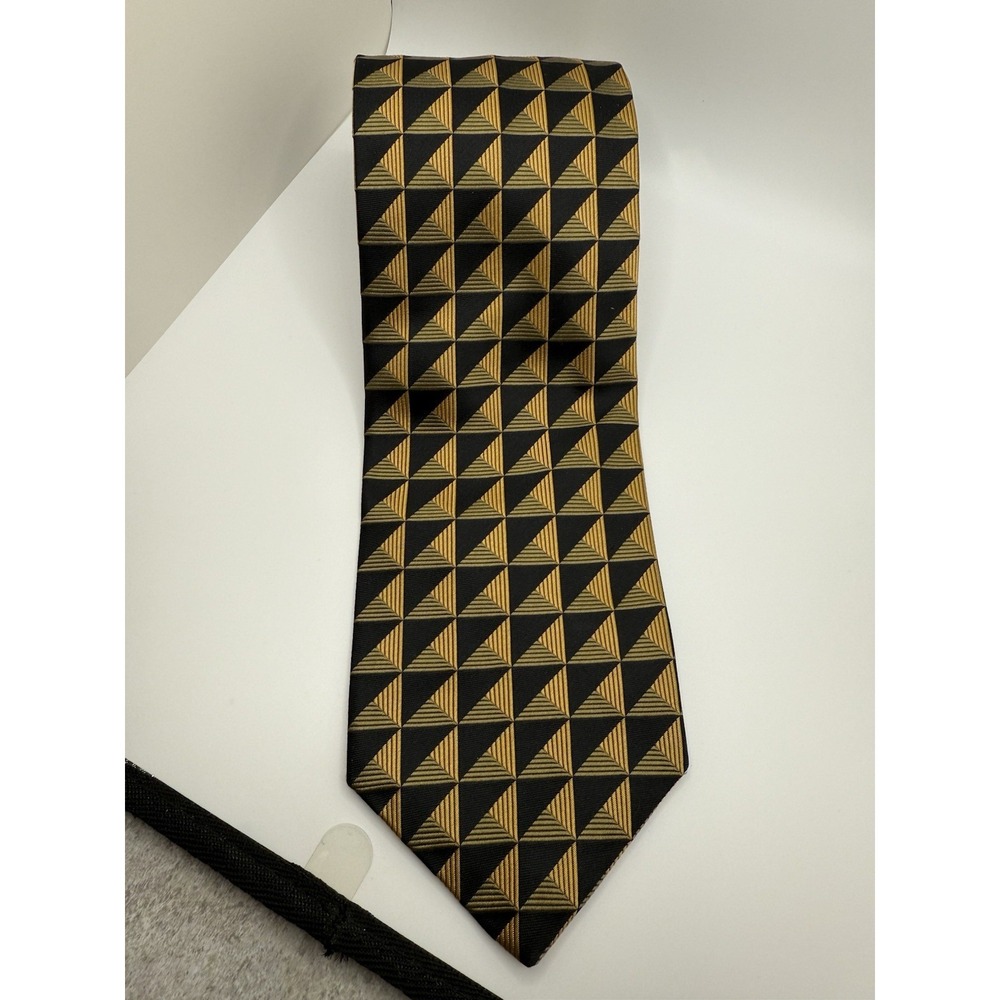 Nordstrom XMI‎ Platinum USA Silk Jacquard Tie 65" x 4" Wide Geometric Art Deco